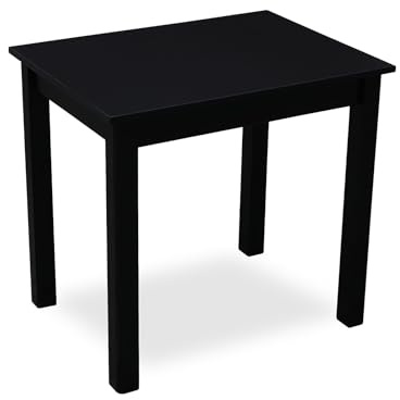 Metdrew Esstisch aus Holz |Tisch 90 x 60 cm | für 2 Personen |Wohnzimmertisch | aus Kiefernholz | klein | Skandinavischer Stil | küchentisch | Tischplatte: Schwarz