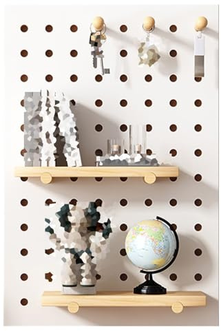 Pegboard Combination Kit, Wood Perforated Board, Wall-mounted Display Storage Rack with Wooden Sticks for Garage
