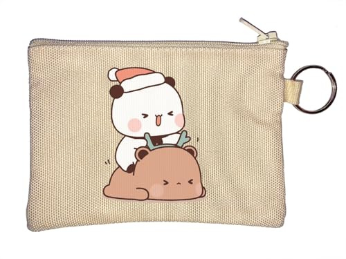 Bubu Dudu Weihnachten Rentier und Weihnachtsmann Schlüsselanhänger Münzbörse Beige