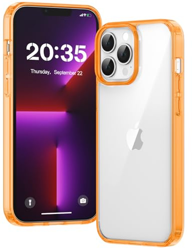 Voyahülle Clear Case for iPhone 13 Pro, Ultra Thin, Shockproof TPU Cover, Anti-Yellowing, Crystal Clear, Phone Case for Apple iPhone 13 Pro - Orange
