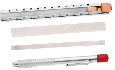 OUNONA Natural White Soapstone Pen with Holder for Welding Chalk Steel Tiles Flat Surface Marker Pencil for Clear Industrial Marking and Woodworking Applications