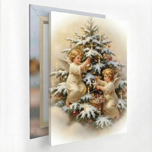 Cimpress Leinwandbild Rustikal‑Engel, Leinwanddruck 30 x 40 cm, Hochformat, Geschenk zu Weihnachten oder Geburtstag, Dekoration für Zuhause