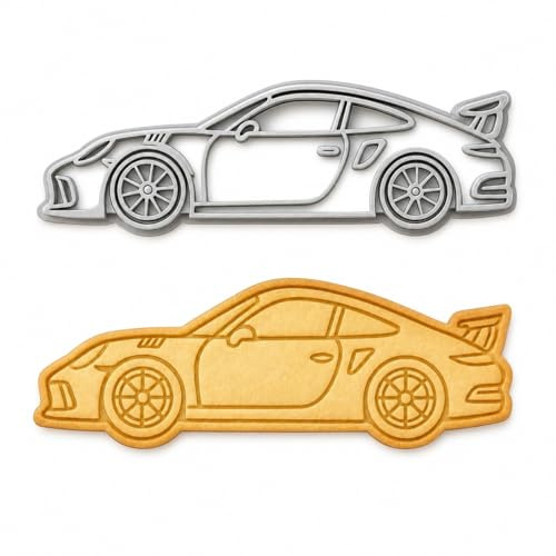 Sportwagen GT 911 Keksausstecher – Detaillierter Auto Motiv-Ausstecher aus PLA | Für Plätzchen, Fondant & Teig | Perfekt für Auto- und Rennsportfans