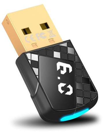 Bluetooth Adapter 6.0 mit Heckleuchte，Bluetooth Adapter PC für Windows 11/10/8.1, USB Bluetooth Adapter für PC,Langstrecken USB Dongle,Stick Plug and Play, für Desktop