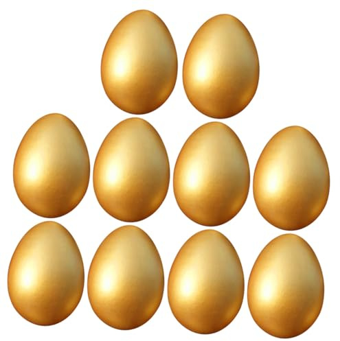 Supvox 10 Stück Goldene Ostereier Selbstgemacht Bastelset zum Bemalen Sichere Osterdekoration für Festgestaltung