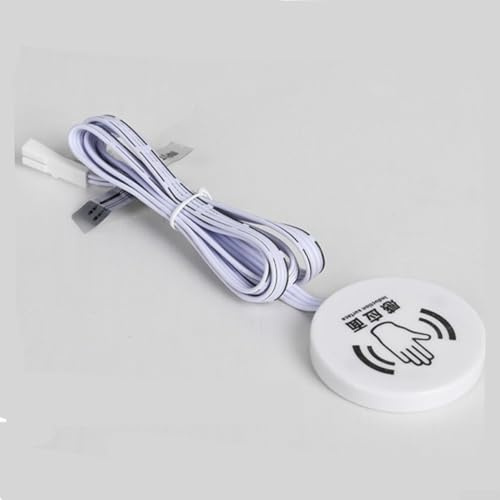 Détecteur de mouvement PIR pour panneaux en bois et miroirs en verre - Interrupteur de commande LED tactile - 12 V - 24 V CC - IP42 - Détection de 180° Ra (interrupteur tactile)