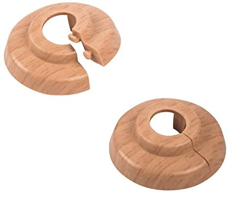 Sanitop-Wingenroth Klapprosette für Rohrsysteme 12 mm oder Typ 1/8 '' 2er-Set Rosette Abdeckung für Heizungsrohre Außendurchmesser: 40 mm Kunststoff Buche 19430 3