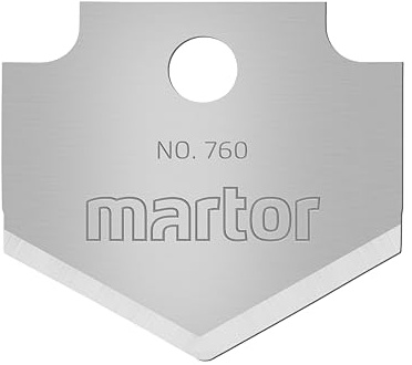 MARTOR 10x Spitzklinge 19 mm, 2-fach, Doppel-Facette, Stahl | Im Spender, beidseitig geschliffen, für Skalpell & Grafikmesser, Präzision, No. 760.50