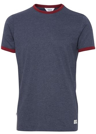 !Solid SDManoldo Herren T-Shirt Kurzarm Shirt mit Rundhals-Ausschnitt Baumwollmischung Regular fit, Größe:L, Farbe:Insignia Blue Melange (8991)