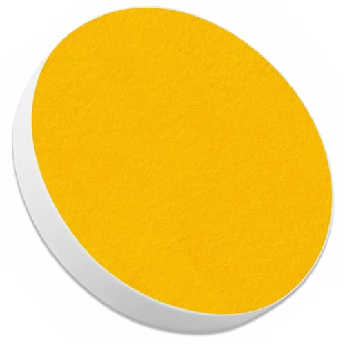 platino24 Schallabsorber COLORE aus Basotec G+ I Akustikpaneele mit Akustikfilz I Wand-Paneele mit 1 Kreis in Sonnengelb I Akustikplatten zur Schalldämmung in Büro, Studio & Wohnung