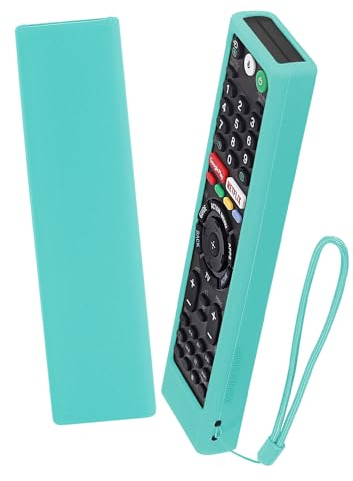 Custodia Protettiva in Silicone per Sony TV Telecomando RMT-TX100D RMT-TX200E RMT-TX102U RMF-TX300U, Custodia Telecomando per Sony Smart Android Telecomando, con cordino (Bagliore in blu scuro)