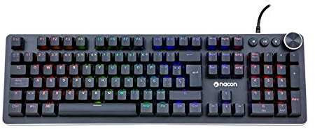 Nacon PCCL-520ES - Teclado Gaming Mecánico, Retroiluminado QWERTY Español, Negro