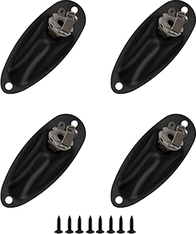 Yootones Lot de 4 prises jack mono 6,35 mm pour guitare électrique Fender Stratocaster Strat ST Noir