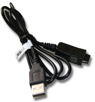 vhbw USB Datenkabel 2-in-1 Ladekabel kompatibel mit HP IPAQ RX3715, RZ1700, RZ1710, RZ1715 PDA-Gerät, Handheld Computer - 130cm, Schwarz
