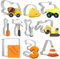 Construction Cookie Cutters, 10 Pack Stainless Steel Cutters with Dump Truck Tractor Cement Mixer Hammer Spanner Fondant Dough Biscuit Mold for 3rd Birthday Party Supplies
