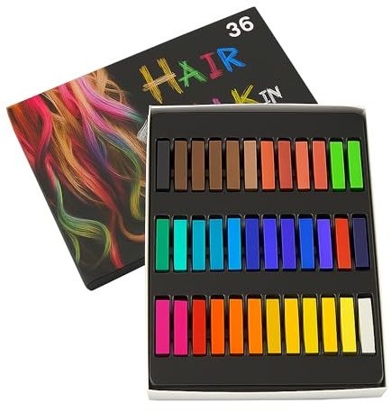 Trimming Shop Haarkreide Entfernbar Haarkreide Farbe Pastel Haarfärbemittel - Nicht Giftig - Mehrfarbig, 36pcs (Pack of 2)