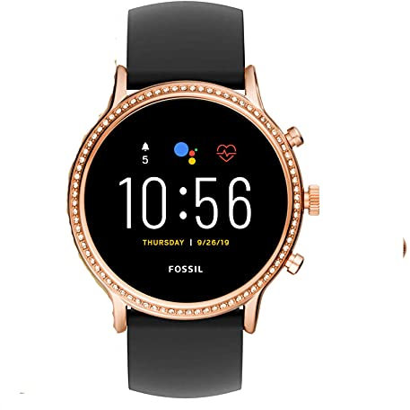 SkyBand Puro Moda Silicone Classica Cinturino Compatibile per Smartwatch Fossil Gen 5 Julianna HR (Nero)