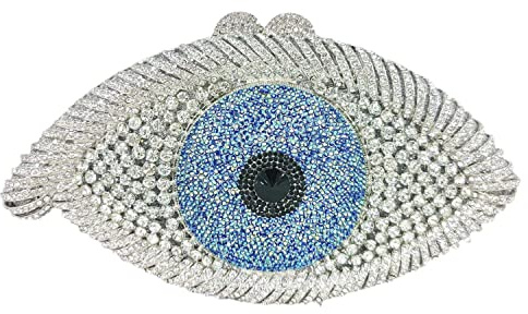 The Evil Eye Clutch-Taschen für Damen, Abendveranstaltung, Minaudiere-Geldbörsen und Handtaschen, 130-14 Silber, Small