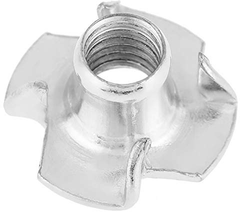 Écrou en T à quatre dents, écrou en T à quatre dents, pour le travail du bois 100 pièces en acier au carbone zingué, inserts filetés pour prises d'escalade et travail du bois(M6)