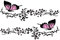 Blumenranke Autoaufkleber, 1 Paar Schmetterling Blumen Motorhaube Aufkleber Auto Aufkleber für Karosserie Stoßstange Heckscheibe Tuningsticker Tattoo Auto Ranke Aufkleber für Autos SUV LKW-30cmx11cm