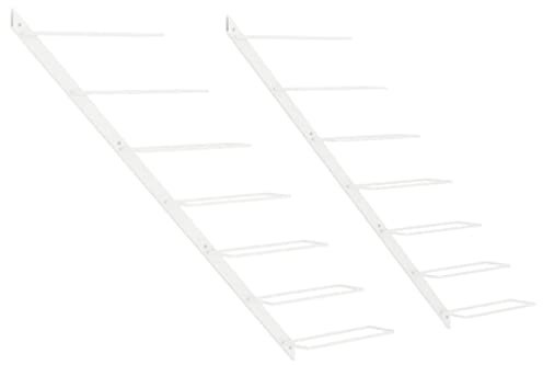 vidaXL 2x Casier à Vin Mural pour 7 Bouteilles Casier à Bouteilles Porte-bouteille Étagère à Vin Stockage Rangement Maison Intérieur Blanc Métal