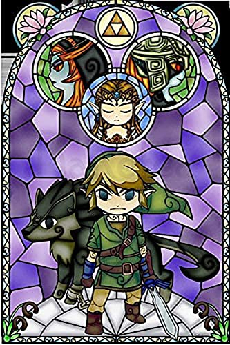 DIY Diamond Painting Kits für Erwachsene, Legend of Zelda 5D Diamond Art Kit Full Drill Round for Crafts Wall Decor (30,5 x 40,6 cm)