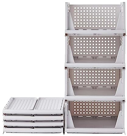 RMAN 4 Stück Kleiderschrank Organizer Stapelbare Faltbaren Schrank Organizer für Schubladen, Schrank Organizer Kleiderschrank, Aufbewahrungsboxen, Küche, Bad