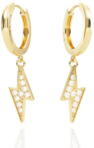 Maison Sophie ® Ohrringe Silber 925 Creolen Gold mit (buntem) Anhänger o. hängend | Wasserfester Schmuck Damen | Mehrfach vergoldet mit 18k für lange Haltbarkeit | Recyceltes Silber | Edles Geschenk