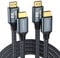 CABNEER Câble HDMI 2.1 8K 1,5m 2 Pièces Haut Débit 48 Gbps 8K @ 60 Hz 4K @ 120 Hz 2.2/2.3 eARC HDCP HDR Compatible Avec HDTV, Ordinateur Portable etc.