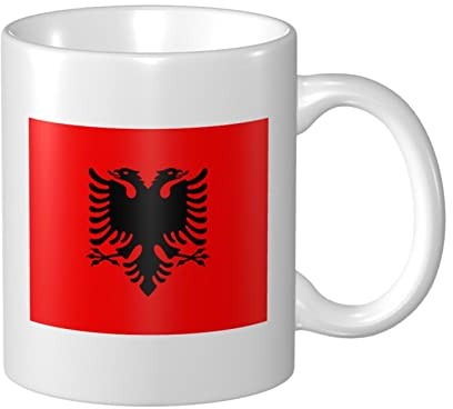 Kaffeebecher Flagge Von Albanien Keramik Tasse Personalisierte Retro Tasse Männer Geschenk Tasse, Für Garden, Daheim, Milch, 330Ml