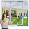Magnetic Fly Screen Window Adjustable DIY Max 150x130cm Fiberglass Screen Mesh Fits Any Size Smaller with White Window Frames and Grey Mesh