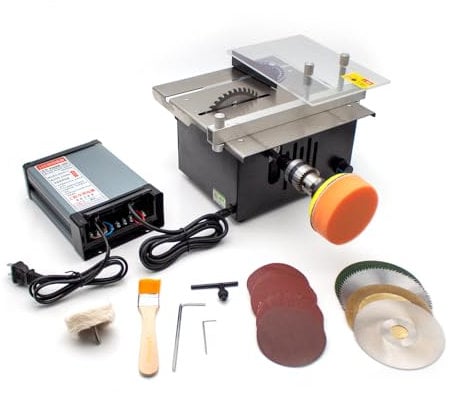 LeTkingok AC 100–240V Mini-Tischkreissäge, Holzbearbeitung, Acryl, PCB, Desktop-Schneidemaschine, Präzisions-DIY-Modell, Elektrische Säge, 110mm, 12000U/min(895 Motor Set)