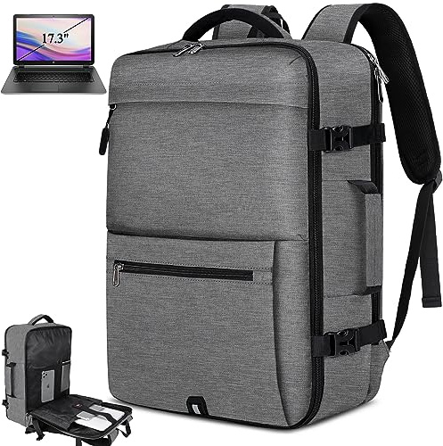 IGOLUMON Rucksack Herren Großer Laptop Rucksack 17.3 Zoll Handgepäck Rucksack Business Reiserucksack Wasserdichter für Damen Schulrucksack Laptoptasche 40L Grau