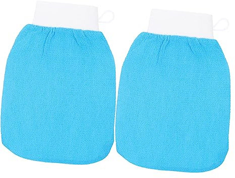 2 Stück Körperpeelinghandschuh für Bad und Dusche, Blau