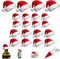 DHRUTI 30 Stück Mini Weihnachtsmütze deko,Weihnachtsdeko Nikolausmütze Klein,Weihnachten Weinflasche Abdeckung,Lutscher Candy Abdeckung,Weihnachten Bestecktasche für Tischdekoration,3 Größen