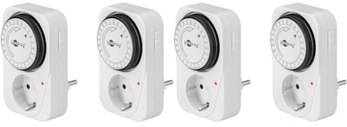 Goobay 55538 Analoge Zeitschaltuhr Steckdose 3500W Mechanische Schaltuhr Zeitschalter für Steckdose Timer Analog 15 Min. Intervall Timer innen 2er Set (Packung mit 2)