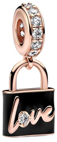 Rimgoris 925 Sterling Silber Charme für Frauen Armbänder Halskette Forever Love Vorhängeschloss Dangle Charm Geschenk
