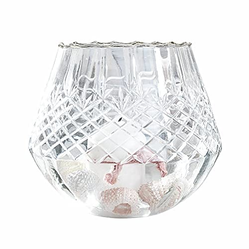 Loberon Windlicht Tianie, reizend nostalgischer Schliff, auch als Vase nutzbar, mundgeblasen, Dekoration, Tischdeko, Wohn-Accessoire, Outdoor, Glas, klar