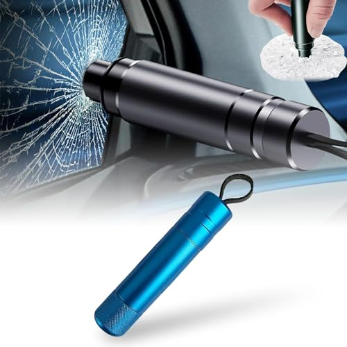 Ashopfun Hammerdex Glass Breaker,2024 New Safe Hammer Glass Breaker Under Water and Seatbelt Cutter,Safehammer Glass Breaker,Hammerdex Car Safety Tool,Safe Hammer Car Window Breaker (Blue)