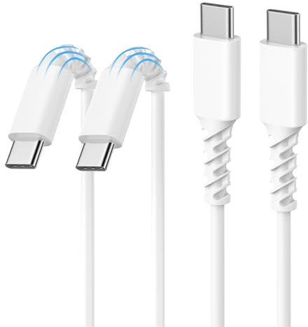 USB C Kabel, 60W USB C auf USB C Fast Kabel, PD 3.0 Schnellladekabel USB C Ladekabel kompatibel mit iPhone 16 15 Pro 14 Samsung Galaxy S25 S24 S23 Pixel 7 iPad Pro MacBook Air Tablets[2Stück 2M+2M ]