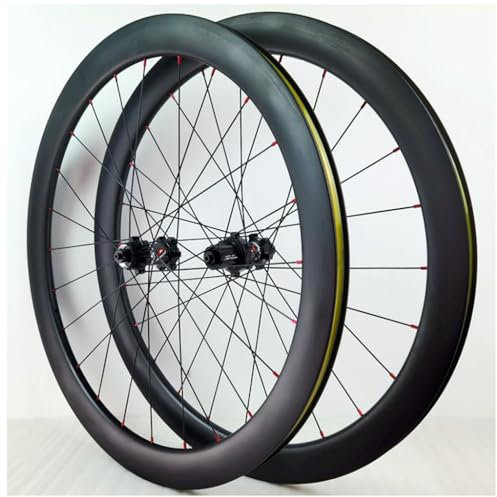 700C Kohlefaser Rennrad Laufradsatz, Center Lock Steckachse 38mm 50mm Scheibenbremse Abgedichtete Lager Rennrad Laufräder Nabe 1720g for 7–12 Gänge ( Farbe : THRU AXLE 15*100mm/12*142mm , Size : 50MM