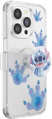 PopSockets iPhone 14 Pro Case with Phone Grip and Slide, Disney Stitch - Clear
