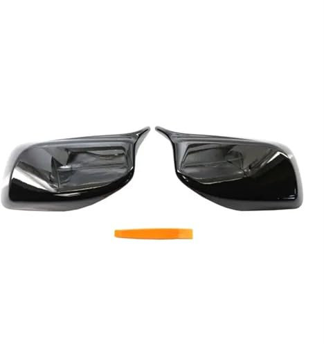 Kohlefaser-Auto-Rückspiegel-Außenspiegel-Abdeckkappen, Schale, kompatibel mit BMW E60 E61 E63 E64 5er-Reihe, Modell 2004–2008(Black One Pair)