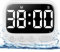 HAUKINIX Minuteur de douche étanche pour salle de bain, toilettes, cuisine pour montage mural, étude, avec support pliable, chronomètre avec ventouse pour la natation, rechargeable, blanc