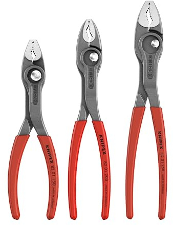 KNIPEX Tools 00 20 06 US4 3 Pc TwinGrip Pliers Set, Plastic Dipped (6, 8, 10)