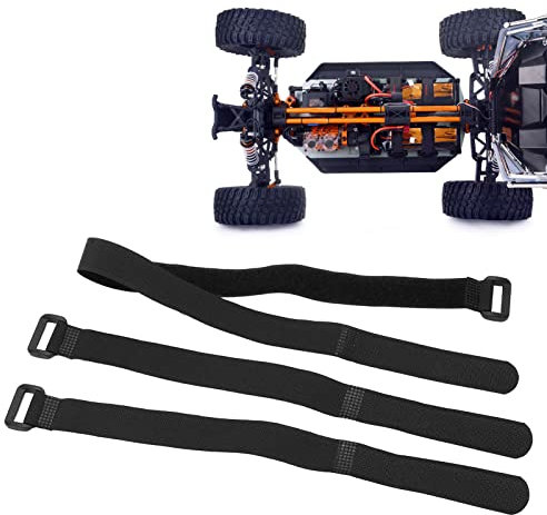 equlup RC Battery Strap, 3pcs 19.7in 10.6in Adjustable Cinch Straps Canvas RC Model Vehicle Battery Tie Down Fixing Belt For ZD Racing 1/7 EX‑07 RC Car