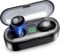 Wireless Bluetooth Headphones, In Ear Wireless Earbuds with Mic, Noise Cancelling HiFi Stereo Sound Deep Bass Waterproof USB C Charging Case Headset for Sport Work Gym Running