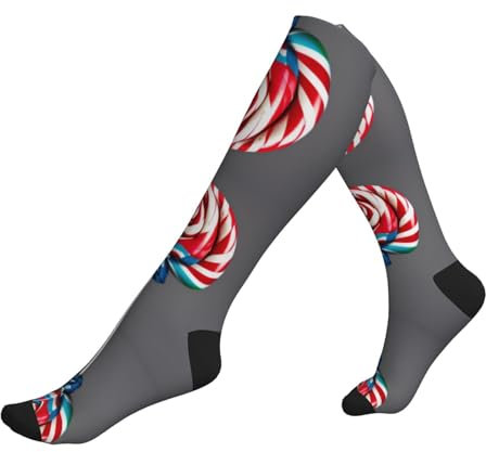 WCXTHGFA Lollipop Print Sports Compression Socks,Womens Running Socks,For Running,Football And Everyday Use