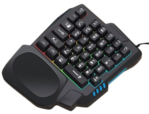 Qzdtue Mechanisches Keyboard, Single Handed Keyboard, Mobile Game Keypad, Portable Game Keypad, Travel Game Keypad, Portable Mechanical Keypads, Ergonomic Keypad for Mobile 20,86 x 6,97 x 1,18 Zoll