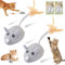HEYIDAMAI Katzenspielzeug Selbstbeschäftigung Elektrisch Maus, 2 Stück Magic Maus Katzenspielzeug, Interaktives Katzenspielzeug Maus mit Federschwanz, USB Wiederaufladbar Spielzeug für Katze